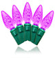 35-Piece Faceted C6 Conical Purple LED Light Set With In-Line Rectifer