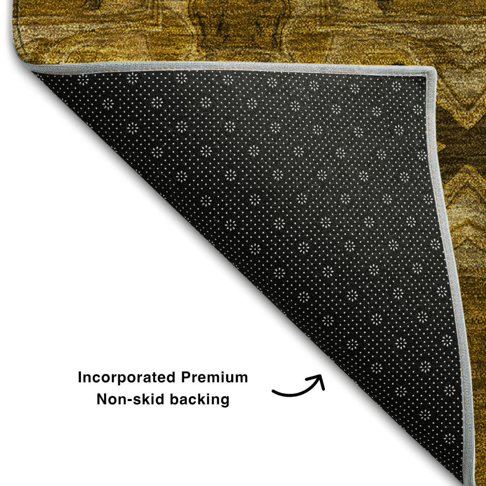 Premium Machine Washable Mayfield AMF564 Chocolate 2'3" x 7'6" Runner Rug