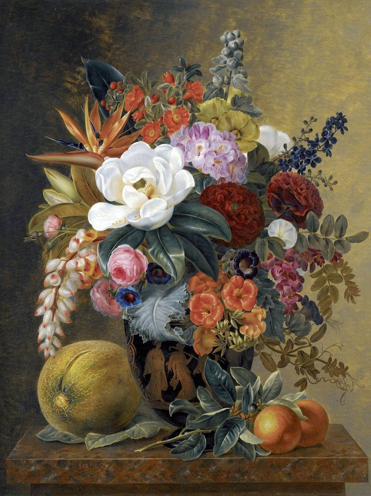 Tile Mural Exotic Blooms By Johan Laurentz Jensen, 6"x8", Matte