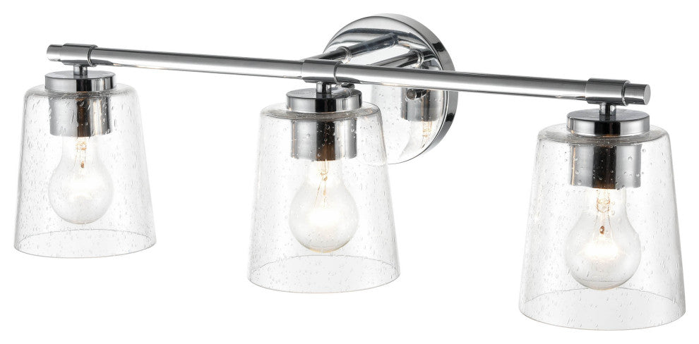 3-Light 24.5" Chrome Bathroom Vanity Light