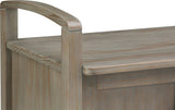 Warm Shaker Solid Wood 44 Inch Wide Entryway Storage Bench In Distressed Grey