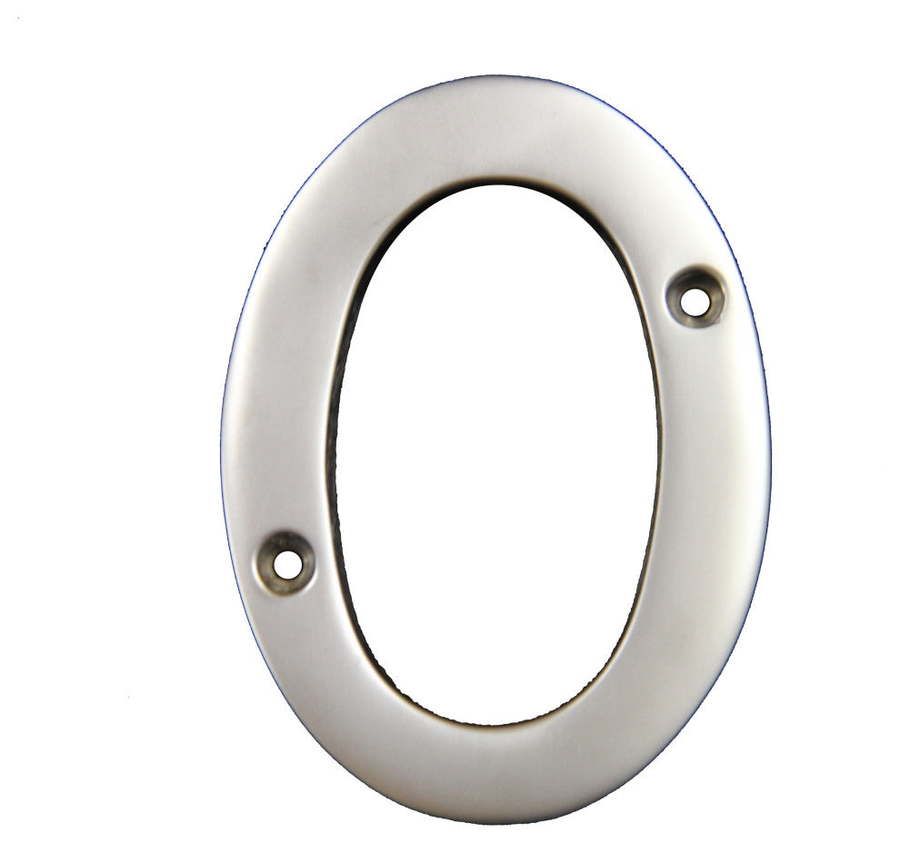RCH Hardware Brass Modern Curvy House Number, 4-Inch, Various Finishes, Satin Ch