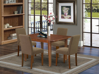 5Pc 42/54" Dining Table, 12, Self Storing Butterfly Leaf, Four Chair, Coffee