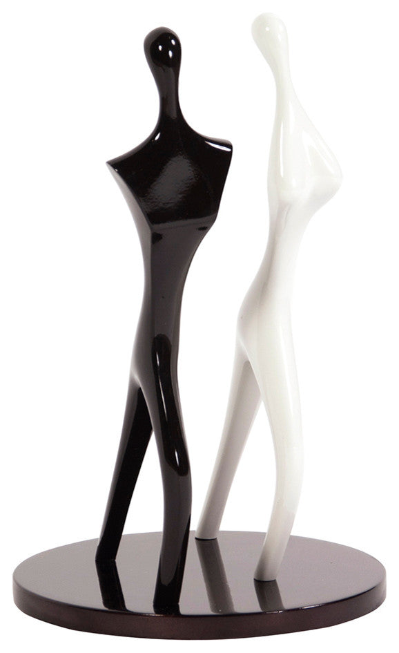 Howard Elliott Black and White Dancing Couple Sculpture