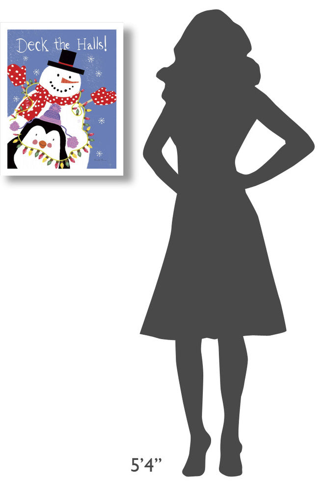 "Snowman and Penguin Friends III" Digital Paper Print by Farida Zaman, 18"x22"