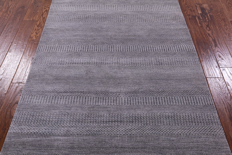 4' 3" X 6' 3" Wool and Silk Savannah Grass Hand Knotted Rug Q11503
