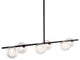 Pendant Ceiling Light Fixture, Glass, Steel Metal, Black, Clear, Lounge Cafe