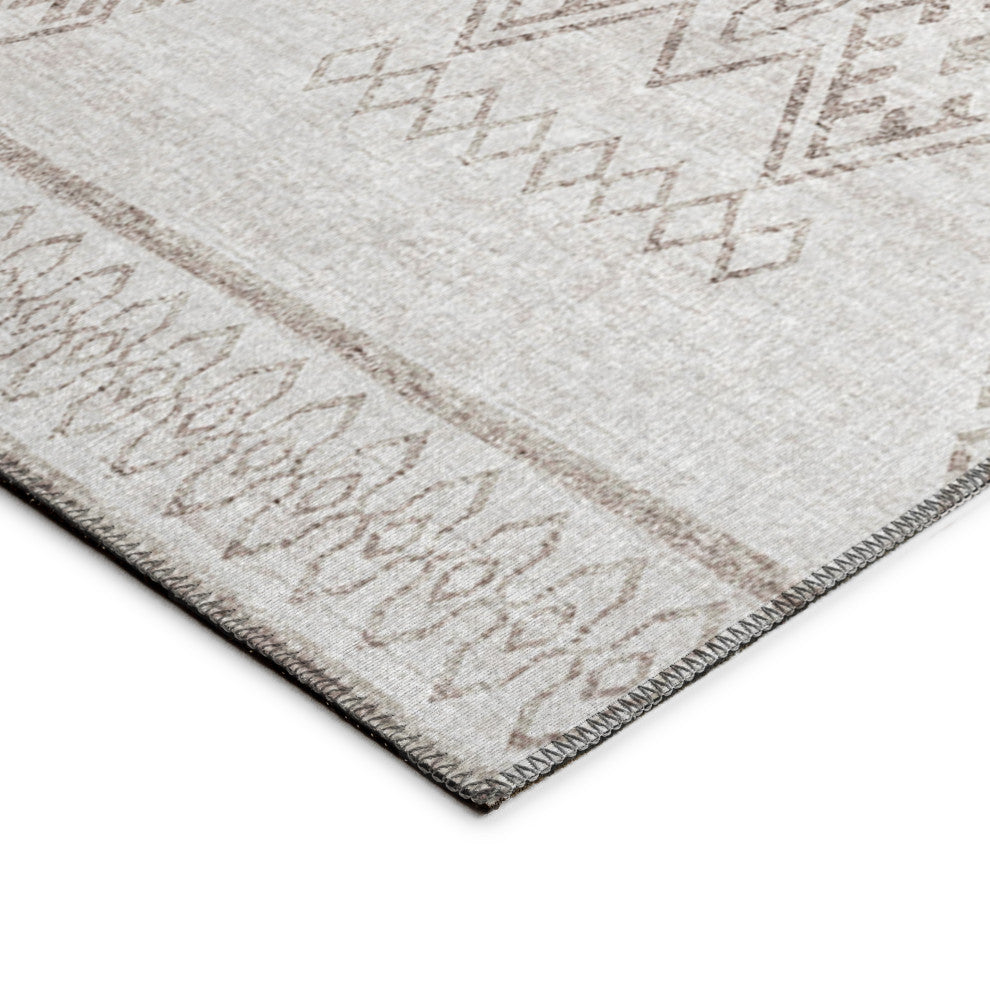 Indoor/Outdoor Sedona SN14 Putty Machine Washable 8' x 8' Round Rug
