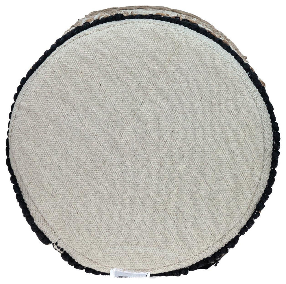 Parkland Collection Guroom Transitional Beige Cotton Wooden Stool
