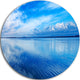 Sunset Blue Panoramic Landscape, Landscape Disc Metal Wall Art, 11"