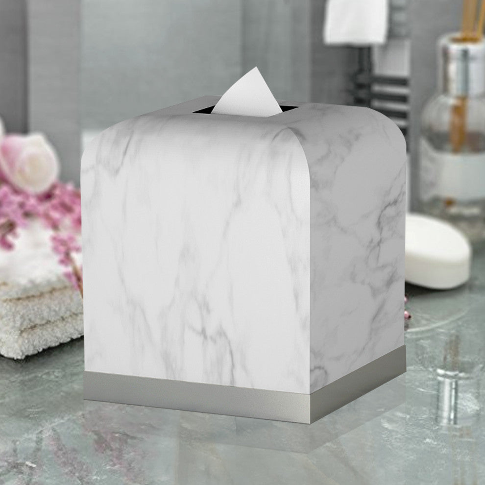 nu steel Misty Silver Collection Tissue Box Cover