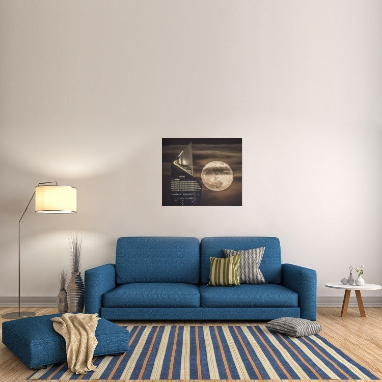 "Handling The Supermoon" Stretched Canvas Giclee by Faisal Alnomas, 36x31"