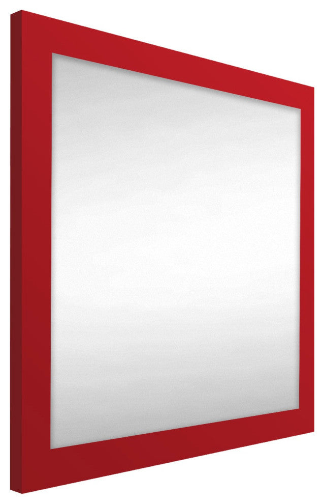 36"x36" Pop of Color Wall/Floor Mirror Art, Italian Red