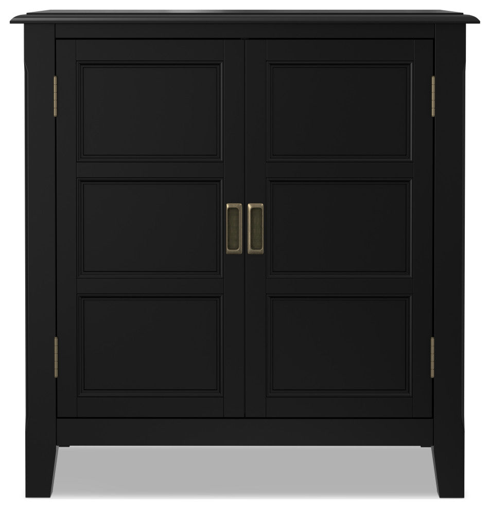 Burlington Solid Wood Low Storage Cabinet, Black