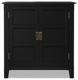 Burlington Solid Wood Low Storage Cabinet, Black