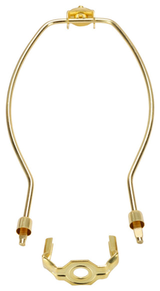 Aspen Creative 20008-1 11" Lamp Harp With Saddle, Polished Brass