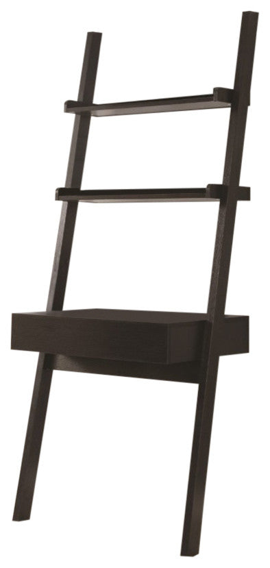 Benzara BM172239 Ladder Desk With One Drawer, Cappuccino