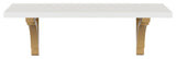 Corblynd Traditional Wood Wall Shelf, White, Gold, 24