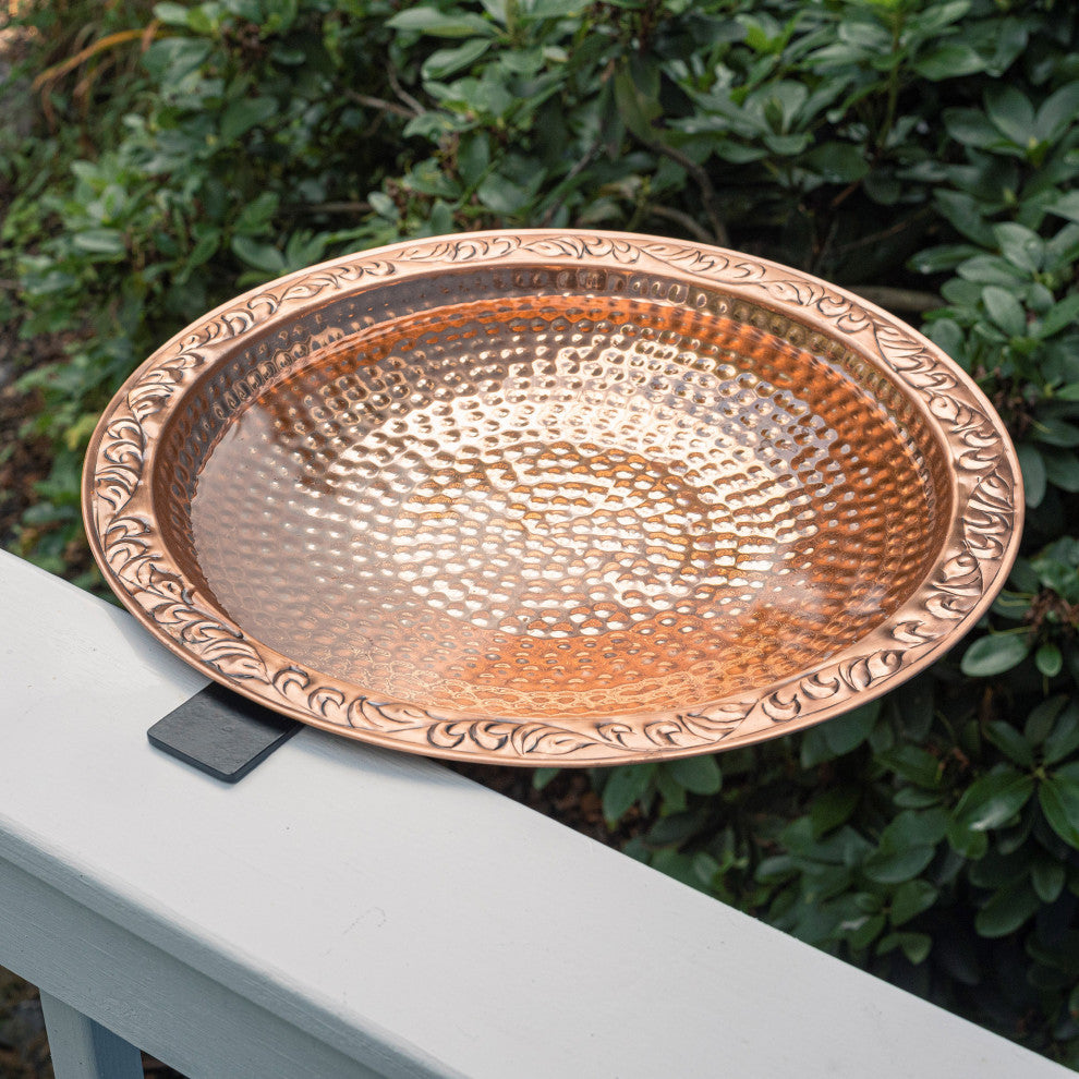 Pure Copper 18" Deck Mount Bird Bath By Good Directions
