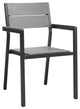 Modern Urban Contemporary Set of 7 Outdoor Patio Dining Set, Brown Gray Steel