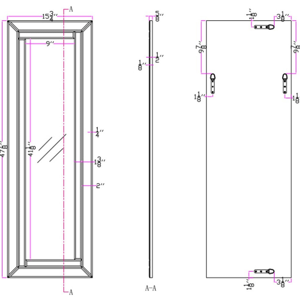 Clear Rectangle Full Length Hanging Glass Mirror
