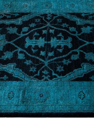 Vibrance, One-of-a-Kind Handmade Runner Rug Black, 3'1"x17'9"