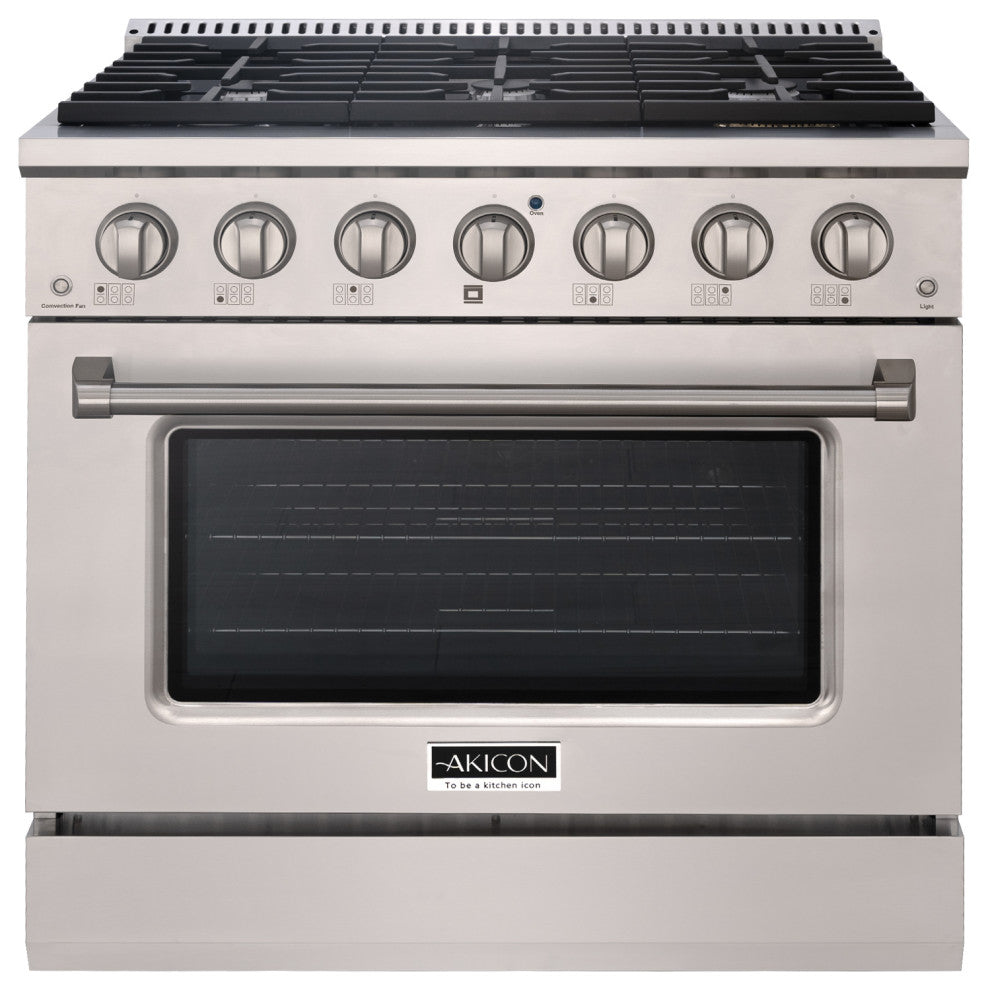 36" Slide-in Freestanding Gas Range & 5.2 Cu. Ft. Oven,6 Burners.Stainless Steel, Stainless Steel, 36"