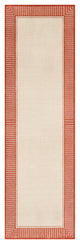 Alfresco Bordered Burnt Orange, Cream Area Rug, 2'3"x11'9" Runner