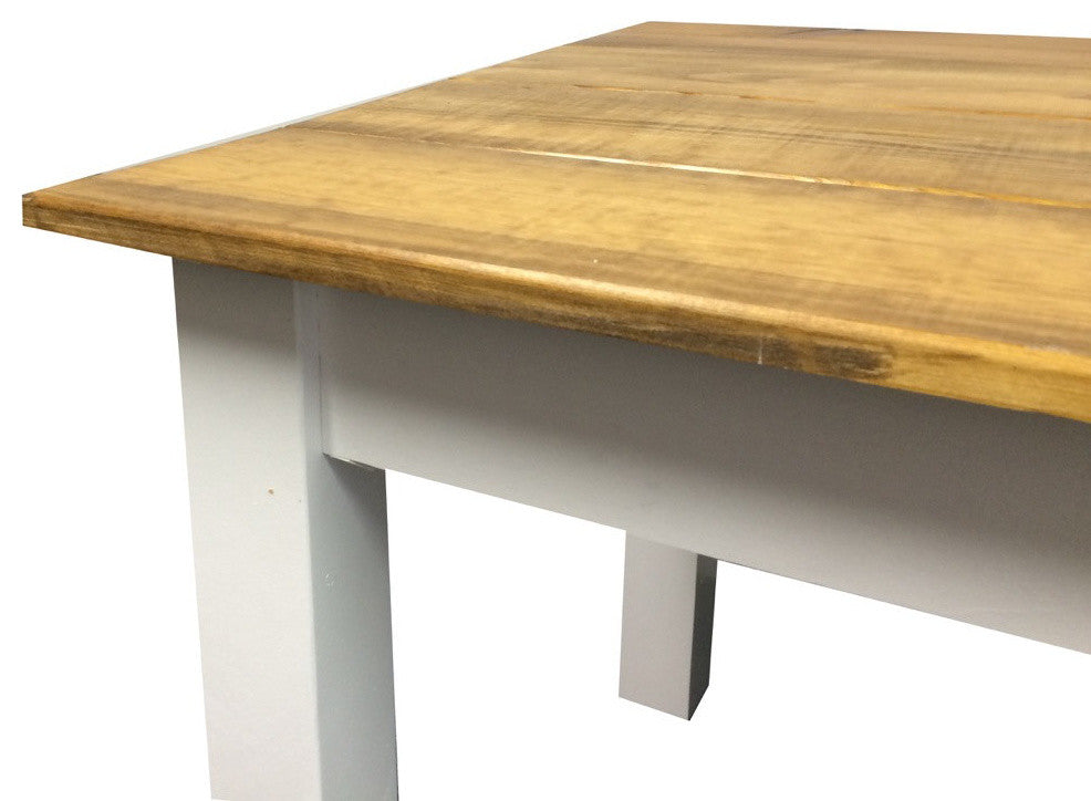 Barn Wood and White Farm Table, 60"