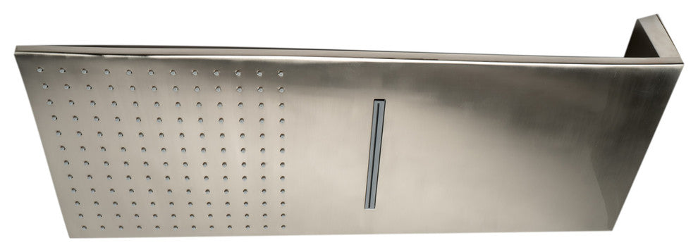 Brushed Nickel 10" Wallmount Square Waterfall Rain Shower Head