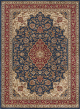 Kirsten Transitional Border Area Rug, Navy, 6'7'' X 9'6''