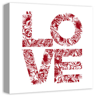 Love Floral 16x16 Canvas Wall Art