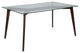 Parkside 35.25'' x 59'' Solid Espresso Wood Table with Clear Glass Top