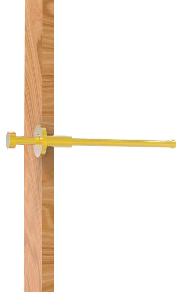 Modern Style Pullout Retractable Garment Rod, Polished Brass