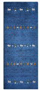 HAND KNOTTED LOOM SILK ECO-FRIENDLY AREA RUG -2'6''x12',Runner,Blue,Contemporary
