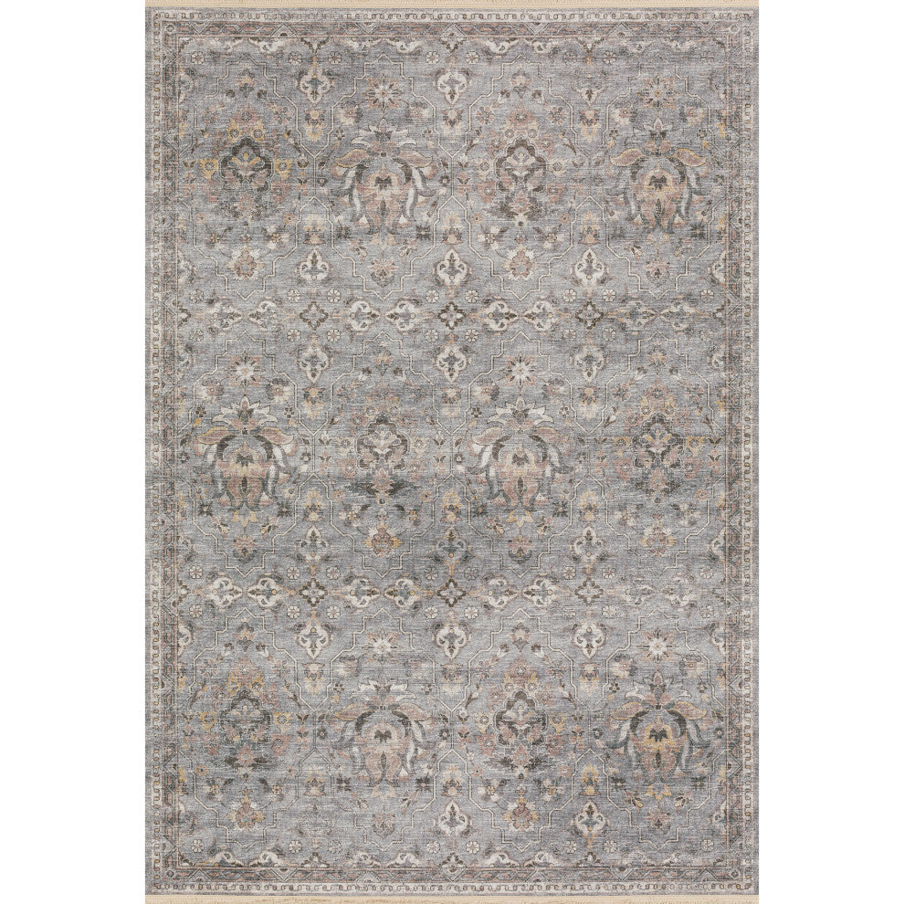 Indoor/Outdoor Marbella MB4 Silver Machine Washable 10' x 14' Rug