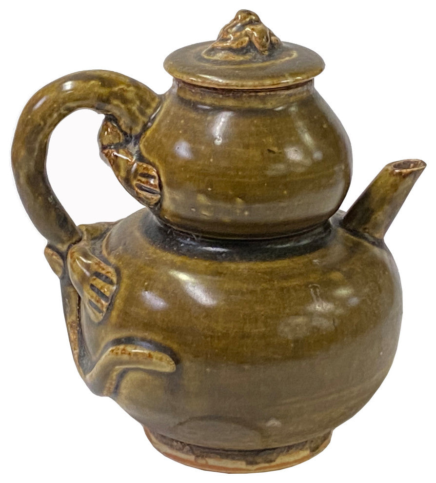 Chinese Ware Brown Glaze Pattern Ceramic Jar Vase Display Art Hws3023