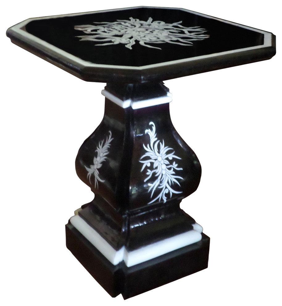 Mother Of Pearl Accent Table, Black White Combination