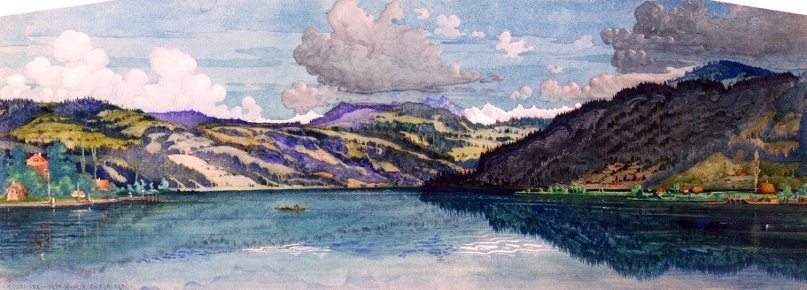 Carl Johan Forsberg Aegeri See, Gallery Wrapped Canvas Print, 15"x30"