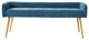 55.25"W Modern Upholstered Low Back Bench, Blue