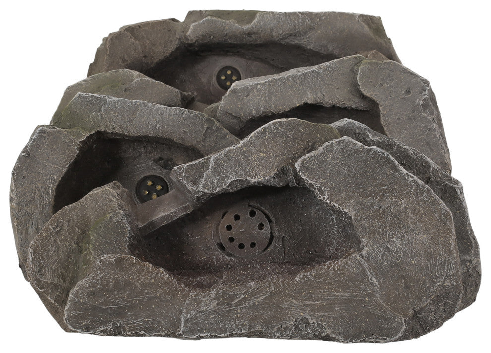 Trion Outdoor 4 Tier Rock Fountain, Stone Gray