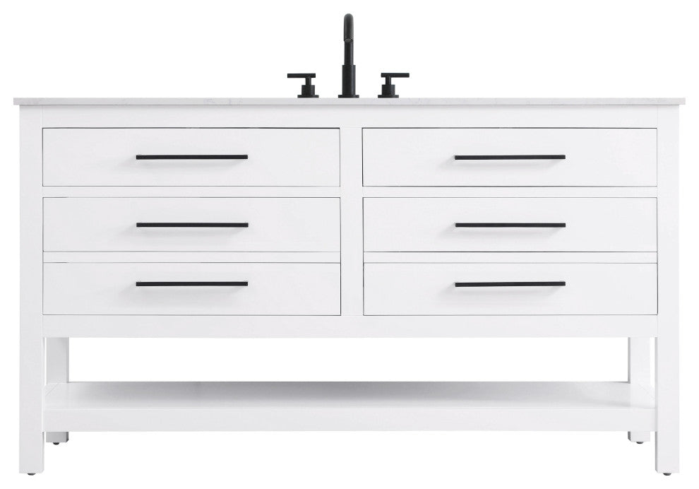 Home Living 60" Single Bathroom Vanity, White