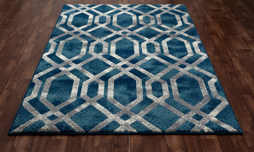 Bastille Fretwork Blue/Gray 2'2"x3'11" Area Rug