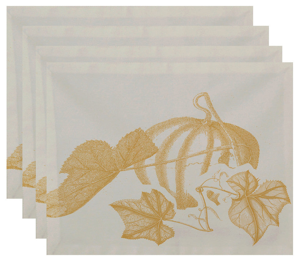 Stagecoach Floral Print Placemat, Set of 4, Gold