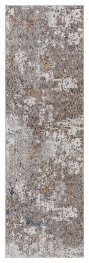 Surya Presidential PDT-2302 3'3"x8' Rug, Gray/Pale Blue/Burnt Orange/Peach/Ivory