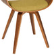 Scout Modern Chair, Green Fabric and Walnut Wood