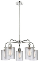 Cobbleskill 5-Light 23" Stem Chandelier, Polished Chrome Finish, Clear Shade