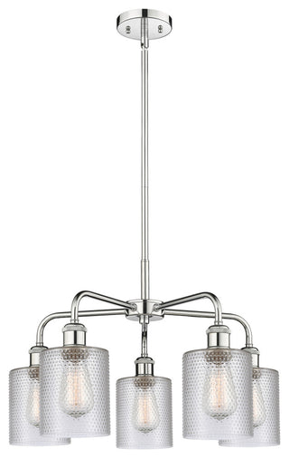 Cobbleskill 5-Light 23" Stem Chandelier, Polished Chrome Finish, Clear Shade