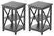 Side Tables, Two Shelves, Gray