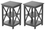 Side Tables, Two Shelves, Gray